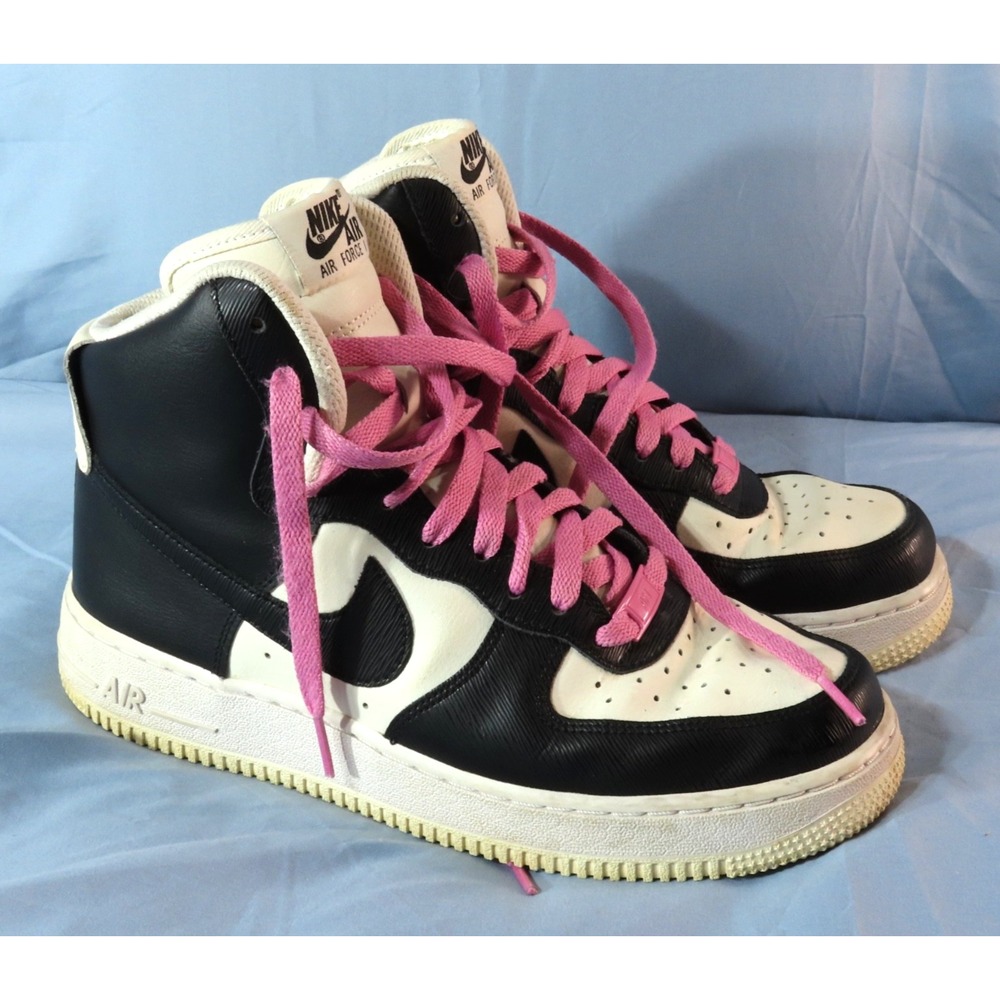 NIKE AIR FORCE 1 ONE High By You Custom SNEAKERS SHOES White Black Pink WOMENS 9